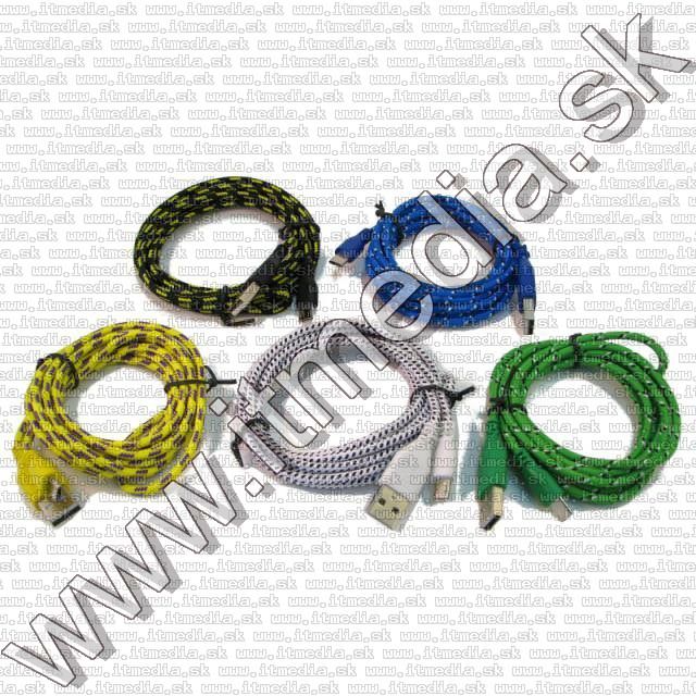 Image of USB - microUSB kábel 2m *Cipőfűző* *Hengeres* *Vegyes színekben* (IT10912)